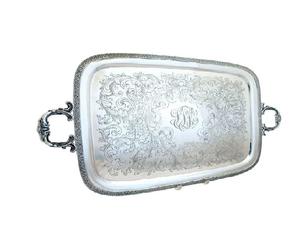 ถาดทองเหลืองแฟนซีเคลือบเงินคุณภาพพรีเมี่ยมถาดเสิร์ฟทองเหลืองหรูหราพร้อมถาดชุบ - Product Image 1