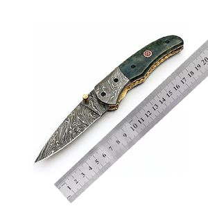 Customizable Damascus Folding Pocket Knife <b>Belt</b> Holster <b>Leather</b> <b>Pouch</b> Wood Handle OEM Display Logo Printed Folding Knives - Product Image 5