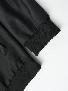 OEM Custom Men's Zipper Fashion Satin <b>Baseball</b> <b>Bomber</b> <b>Jacket</b> Classic Design Stand Collar Waterproof Breathable - Product Image 6