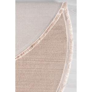 Alfombra redonda tejida moderna de poliéster duradero Comfort Leo 2973 Juego de alfombras con flecos rectos Color crema hecho a máquina - Product Image 2