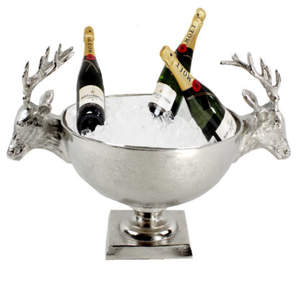 Logo personnalisé luxe grand aluminium argent métal Bar seau à vin refroidisseur carré cerf anneau poignées pour bière pour Champagne vin de glace - Product Image 4