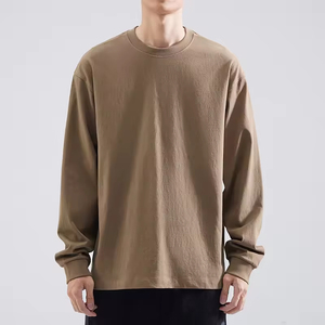 Venta al por mayor de los hombres en blanco de manga larga Camisetas 100% algodón suave y cómodo personalizado impreso bordado camisetas de los hombres - Product Image 5