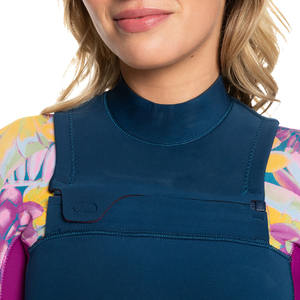 Traje de neopreno con cremallera en el pecho de día salado de 4/3mm personalizado de alta calidad para mujer con mangas estampadas florales, trajes de neopreno transpirables al por mayor - Product Image 3