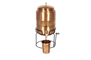 Best Quality Handmade Half Hammered Copper Metal <b>Water</b> Dispenser Customized Logo <b>Water</b> Pot <b>Container</b> in Low Price - Product Image 4