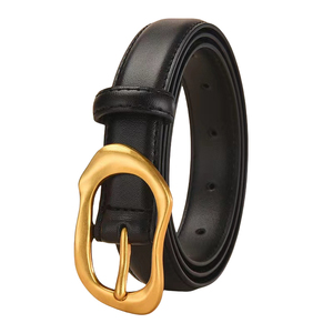 Ceinture en cuir de vache à boucle carrée vintage solide, tendance décontractée, réglable, boucle en cuivre, vente chaude, personnalisation - Product Image 3