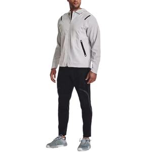 ชุดแจ็คเก็ตและกางเกงวิ่งเคลือบกันลม แห้งเร็ว ระบายอากาศดี ราคาถูก รับผลิตแบรนด์ส่วนตัว ผ้าไนลอน ลดราคาพิเศษสำหรับการซื้อจำนวนมาก เหมาะสำหรับการฝึกซ้อมในยิม - Product Image 3