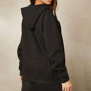 Nouvelle mode, haute qualité, vente en gros pour femmes, sweat à capuche zippé intégral en coton vierge, design OEM, coupe oversize, personnalisable avec logo. - Product Image 4