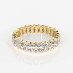 Anillo de Eternidad de Oro de 18K con Diamantes Cultivados en Laboratorio de Corte Ovalado, Elegantes Anillos de Diamantes para Mujer - Product Image 1