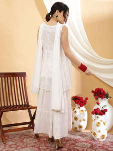 Rama Kurtis Women's Ethnic Sharara Suits A-Line <b>Three</b> Quarter Sleeve Chiffon Fabric Summer Best Quality Party Wear Indian - Product Image 4