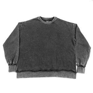 Fabricant personnalisé 420g 100% coton lavé à l'acide sweat-shirt pour hommes pull décontracté surdimensionné Hip Hop Streetwear écran - Product Image 1