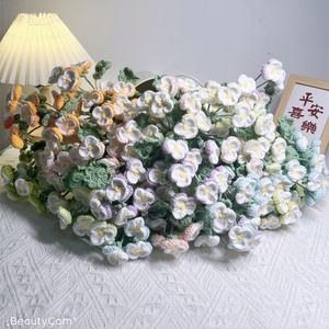 Ramo de Flores Tejido a Crochet, Producto Terminado, DIY, Flor de Pansy Preservada, Flor Artificial, Flor de Lana, Regalo para el Día del Maestro - Product Image 3