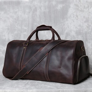 Vintage Men's Travelling <b>Luggage</b> Bag Genuine Leather Duffle Bags for Business Travel - Product Image 3