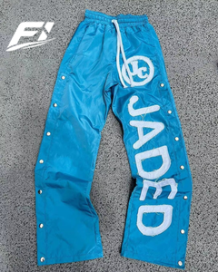 Wholesale Breathable Windbreaker Nylon Baggy Sweatpants Color Block Plus Size <b>Athletic</b> Bottoms Custom 3D Embroidery men's pants - Product Image 4