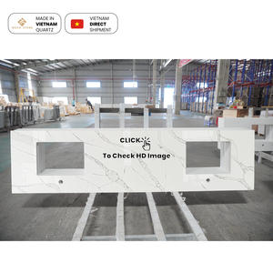 NV1024 Calacatta Quartz Stone Slab Hospitality Project Reception Desk <b>Countertop</b> Bathroom <b>Vanity</b> <b>Tops</b> Slab for Fabrication - Product Image 4