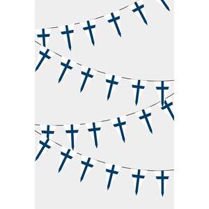 Guirlande de drapeaux triangulaires finlandais pour décorations de fête - Product Image 1