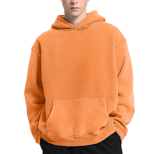 OEM Hommes Hoodies No String Sun Faded 500 Gsm Coton Lourd Lavage À L'acide Surdimensionné Streetwear Personnalisé Hommes Hoodie - Product Image 5