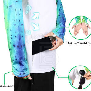 Camisas de pesca de manga larga con patrón sólido impreso con logotipo personalizado de 220 gramos de peso al por mayor con protección solar a la venta - Product Image 5