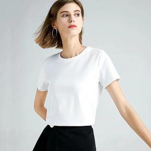 T-shirts pour femmes de la meilleure qualité 100% coton respirant Streetwear pour l'été - Design personnalisé avec des couleurs unies et une décoration de logo - Product Image 2