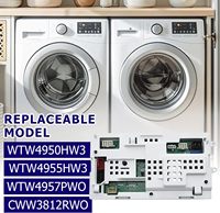 Carte de commande de machine à laver W11608056 W11578827 compatible avec les modèles Whirlpool Crosley WTW4950HW3 WTW4955HW3 WTW4957PW0