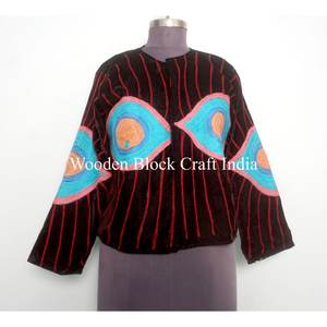 Trending Handmade Suzani Embroidery <b>Velvet</b> Winter <b>Jacket</b> <b>Women</b> Short Suzani <b>Jacket</b> Free Size Short <b>Jacket</b> <b>for</b> <b>women</b> party wear - Product Image 1