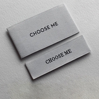 Étiquettes en tissu rectangulaires personnalisées avec logo du fabricant, en coton tissé, écologiques, découpées au laser, pour vêtements et couture