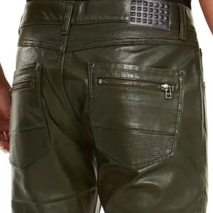 กางเกงหนังทำเองสำหรับผู้ชายกางเกงหนังสไตล์ออกแบบได้ตามต้องการ - Product Image 6