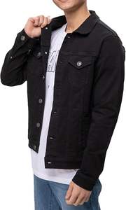 Veste Denim Classique Vintage pour Homme-Printemps 100% Coton Robuste à Manches Longues avec Bouton Devant et Caractéristiques Coupe-Vent - Product Image 3