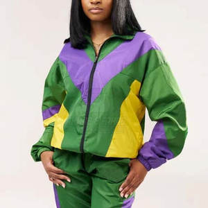 Ensemble coupe-vent décontracté et écologique pour femme, hiver, couleur unie, respirant - Ensemble long 2 pièces personnalisable en polyester/nylon - Product Image 6