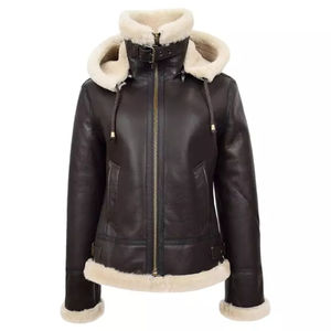 Wholesale Premium <b>Women</b> Leather Fur Bomber <b>Coat</b> | Warm Winter Leather Jacket | OEM Custom Bomber Jacket Manufacturer ODM - Product Image 1