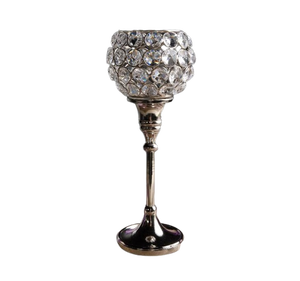 Bougeoir Design en cristal simple, décor en argent, autre support de bougie brillante pour l'intérieur et l'extérieur - Product Image 1