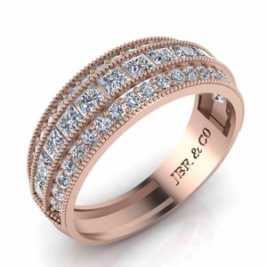 Princesse Premium et diamant rond 925 argent Sterling Milgrain bague de mariage bague de fiançailles de luxe pour les femmes au meilleur prix - Product Image 3