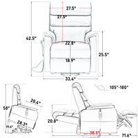 CJSmart Home chaise élévatrice inclinable électrique pour personnes âgées appui-tête puissance soutien lombaire Lay Flat Recliner Chair
