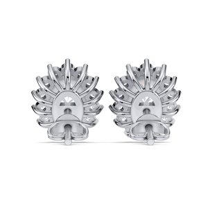 ต่างหูเพชรทรงรีแบบ Halo ประดับเพชรแบบ Cluster ทอง 14K ได้รับการรับรองจาก IGI - Product Image 3