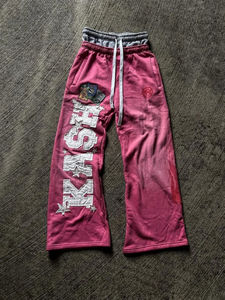 Pantalon de survêtement ample de sport de haute qualité personnalisé OEM, pantalon de survêtement parachute, coupe-vent réfléchissant, 100% coton, brodé, pour hommes - Product Image 4