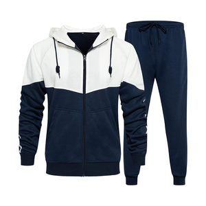Jogger full zip HOODIE ropa deportiva hombres sudadera conjuntos gimnasio chándales para hombres de alta calidad - Product Image 1