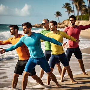 Chemises moulantes de compression pour hommes Athletic Surf Swim Rash Guard Hommes 100% Polyester à manches longues Compression Couche de base Rash Guard - Product Image 6