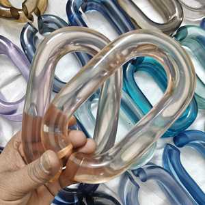 Cadena de Resina Acrílica de Estilo Retro Hecha a Mano, Disponible en Todos los Colores, Cadena de Eslabones Gruesos de Moda con Forma de Ángel y Búho Extraíble - Product Image 3