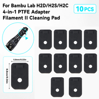 10 Buah Bagian Pengganti Bantalan Pembersih Filament II untuk Bambu Lab H2D H2S H2C 4 In 1 Adaptor PTFE Aksesori Printer 3D