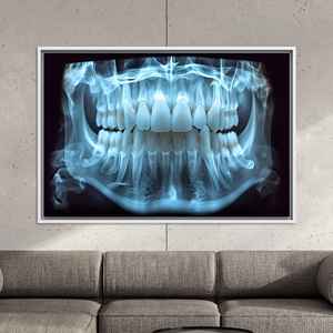 Tableau imprimé sur toile élégant : décoration moderne pour cabinet dentaire, toile encadrée blanche - Product Image 1