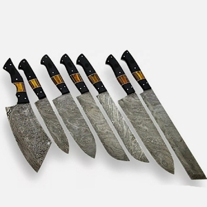 Vente en gros de commandes en gros personnalisées, service OEM et ODM, ensemble de couteaux de cuisine professionnels, ensemble lame tranchante en acier inoxydable et manche en bois - Product Image 2