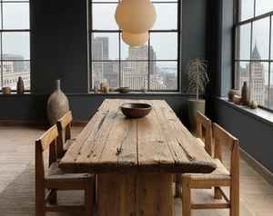 Table à manger carrée moderne en bois massif faite à la main meubles écologiques pour la décoration intérieure campagnarde - Product Image 5