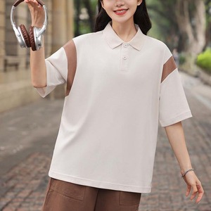 2025เสื้อลำลองสำหรับผู้ชายแฟชั่นใหม่ผ้าถักแขนสั้นคอปกสีล้วนพิมพ์ลายอย่างรวดเร็ว - Product Image 5