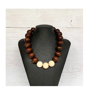 Bois Mala Collier Bouddhiste Mala Bois Perles Pendentif Collier Ethnique Déclaration Bijoux Bois mala - Product Image 5