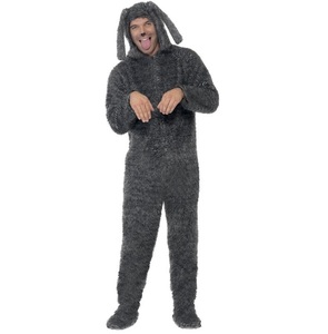 Wholesale Men's Breathable Embroidered Fleece Long Hooded Sleepwear Full <b>Zipper</b> Jumpsuit <b>Onesie</b> with Customized Color & Size - Product Image 5