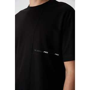 เสื้อยืดพิมพ์ลายทรงโอเวอร์ไซส์สำหรับผู้ชาย-สีดำ ผ้าคอตตอนเจอร์ซีย์เนื้อหนา 100% คอตตอน 88370 - Product Image 4