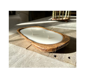 Wooden Candle <b>Dough</b> <b>Bowl</b> for Candle Making Handcrafted Wooden Candle <b>Dough</b> <b>Bowl</b> Empty Soy Wax Candles Stand - Product Image 1