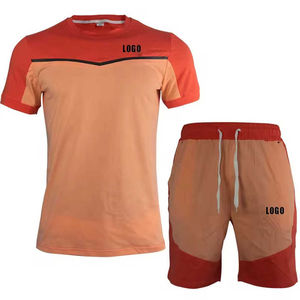 Ensemble 2 pièces DAKHA SPORTS DS-1801 pour homme : T-shirt et short décontractés d'été avec poches, en tissu tricoté 450g - Product Image 2