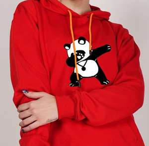 Sudadera con capucha de moda para mujer 2026 con estampado de panda rojo, estilo urbano, oversize, con diseño de panda haciendo dab, de forro polar casual de manga larga - Product Image 6