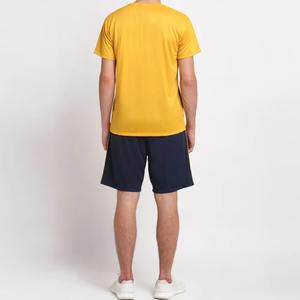 Conjunto informal de calle de verano para hombre, venta al por mayor, conjunto de dos piezas de punto con pantalones cortos y camisetas estampadas sólidas, secado rápido y transpirable - Product Image 2