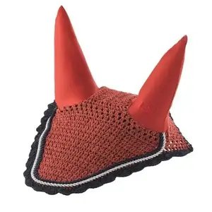 Dernière conception de produits d'équitation Bonnet d'oreille de cheval toutes les couleurs Voile de mouche de cheval équestre au prix de gros - Product Image 1